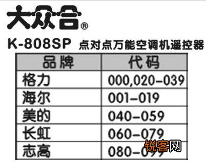 万能空调q-001对志高代码